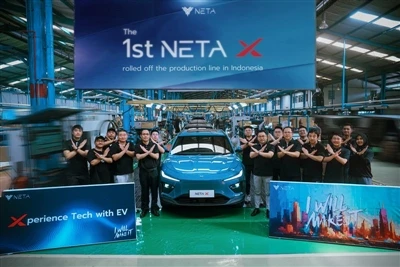 최초의 NETA X, 인도네시아 Neta의 스마트 공장에서 생산 라인 가동 중단